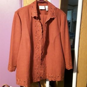 Coral jacket and slacks